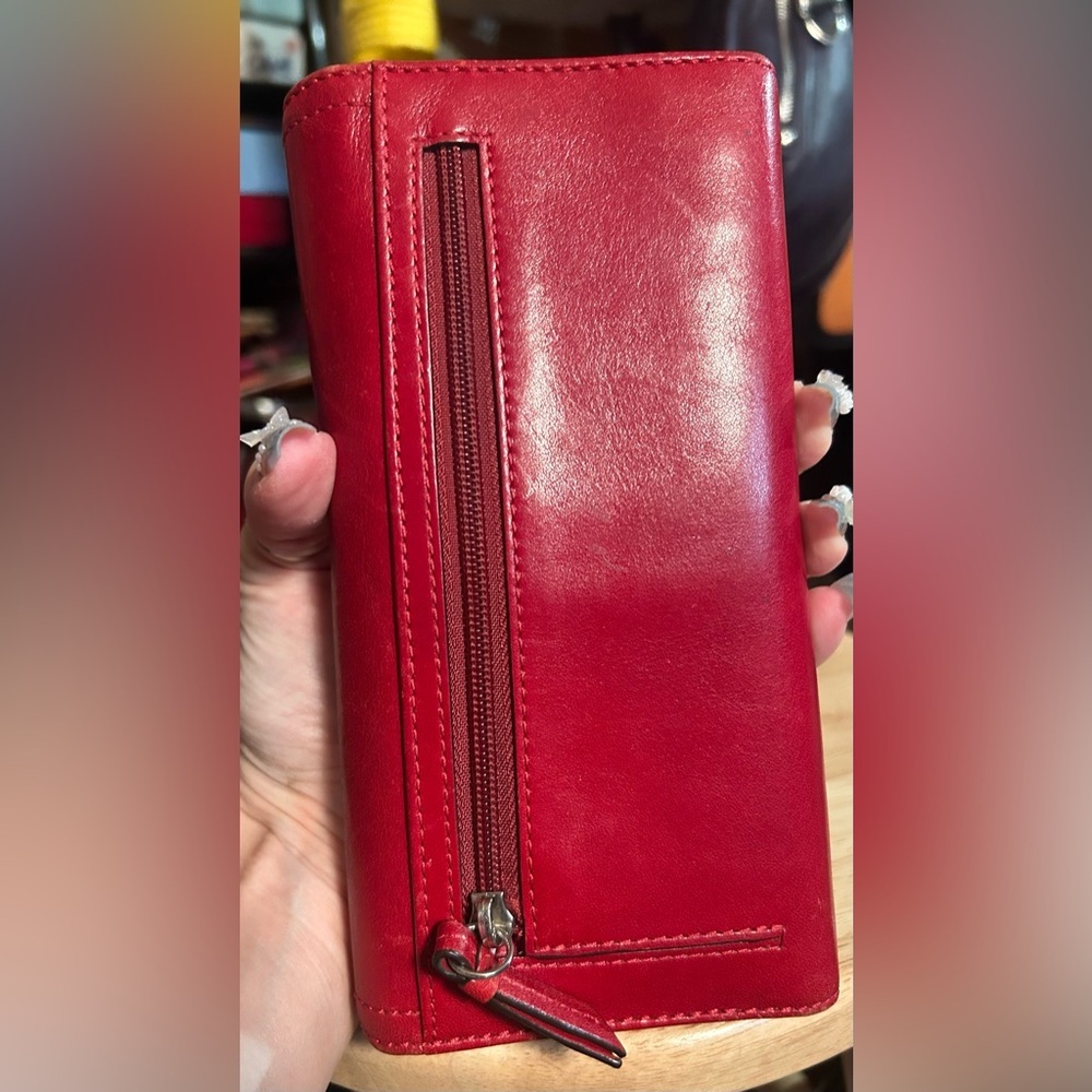 2008 SET Coach Gallery Tote Red Leather w Coach Classic Red Leather Soho Wallet - Picture 10 of 15